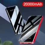 Portable 20000mAh Mini Power Bank Mirror Screen Digital Display Powerbank Charging