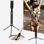 2 In 1 Portable 360° Rotation Bluetooth Selfie Stick Desktop Tripod Stand with Mirror
